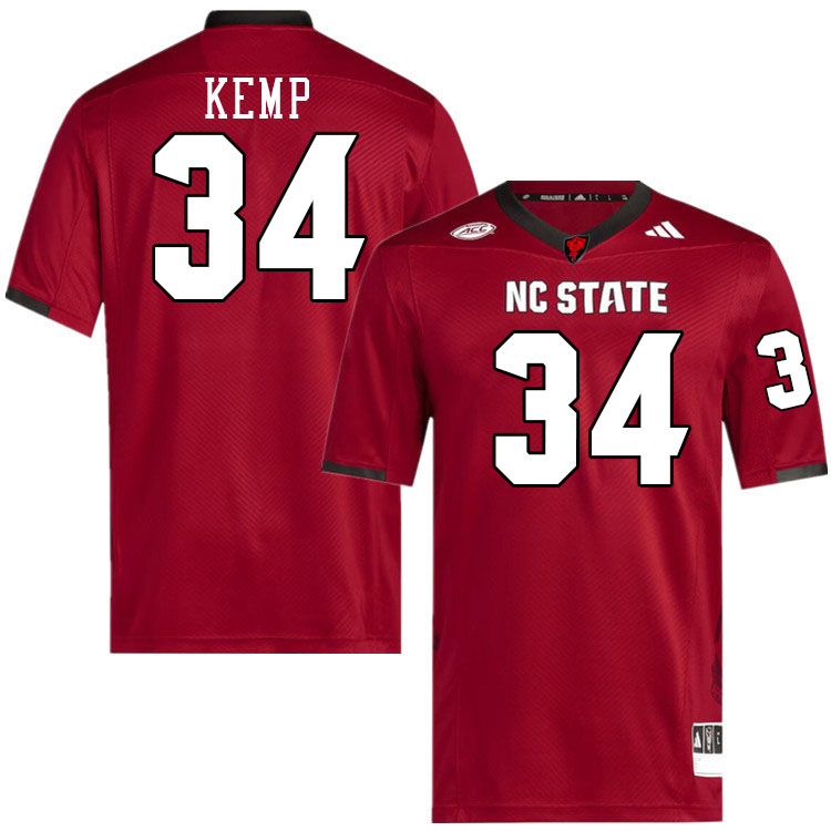 NC State Wolfpack #34 Gerritt Kemp College Football Jerseys Stitched-Red NC State Wolfpack #34 Gerritt Kemp College Football Jerseys Stitched-Red